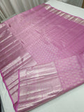 Pink Kanjeevaram Pure Silk Sarees Handwoven saree