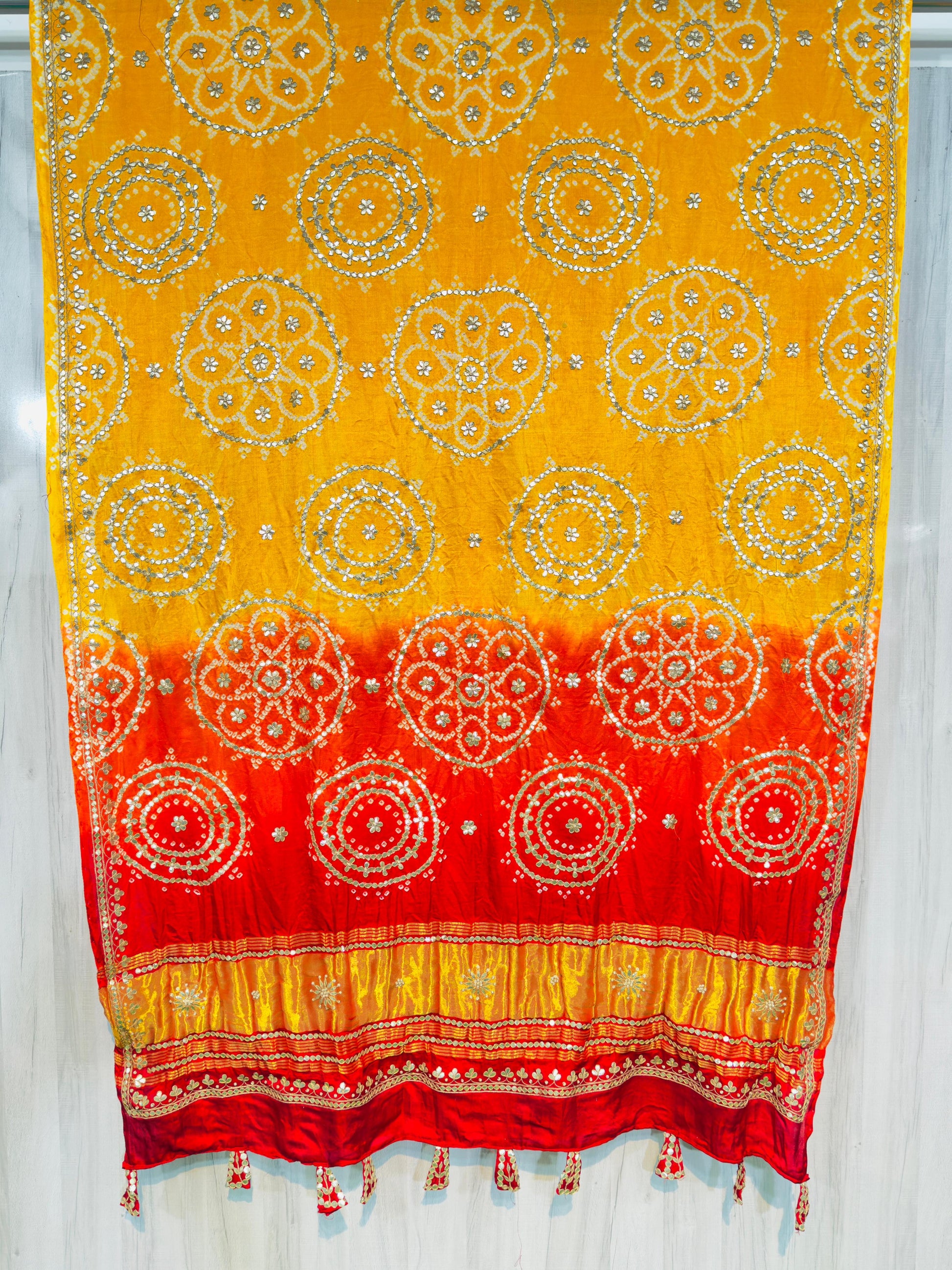 Yellow dupatta handmade dupatta gajji silk dupatta SaffronFashion