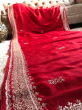 Red Bridal Posh Premium Satin saree