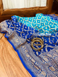 Banarsi Blue Shaded Gorgette Saree