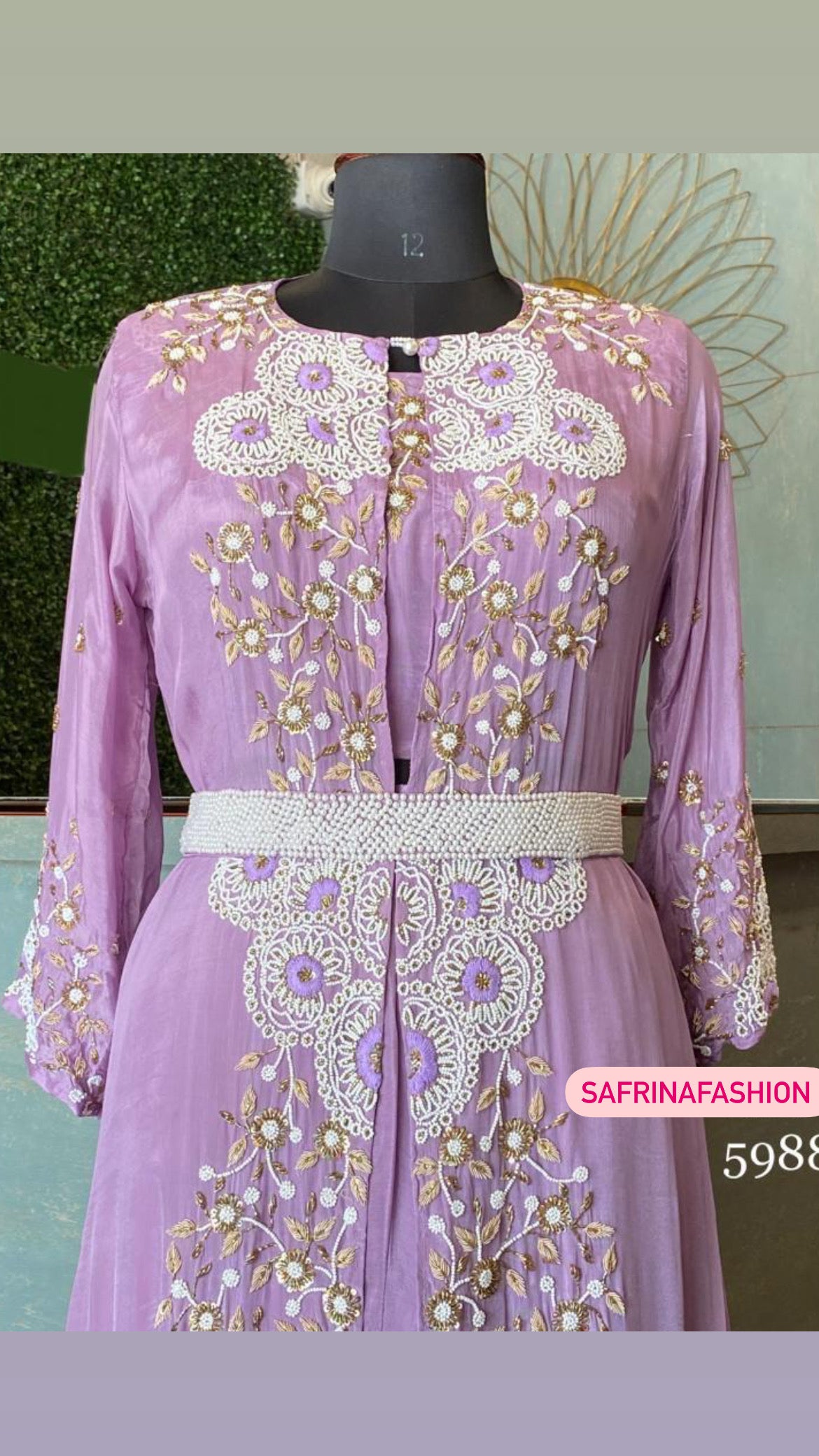 Lavender beautiful partywear dress - Saffronfashionindia