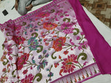 Tussar Khaddi Gorgette handloom saree Indian sari