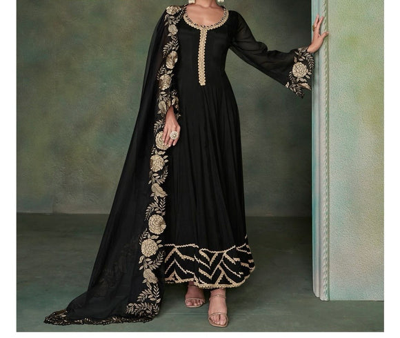 Black Organza Dress Indian suit Pakistani Salwar suit
