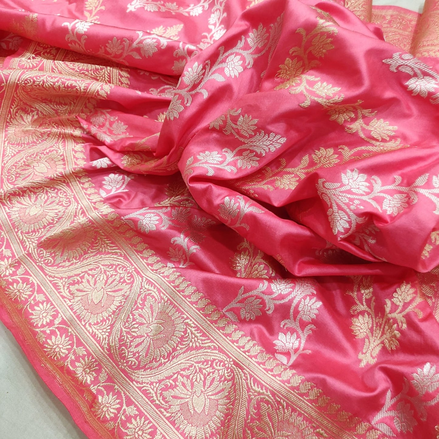 Chandani Katan silk handwoven saree - Saffronfashionindia