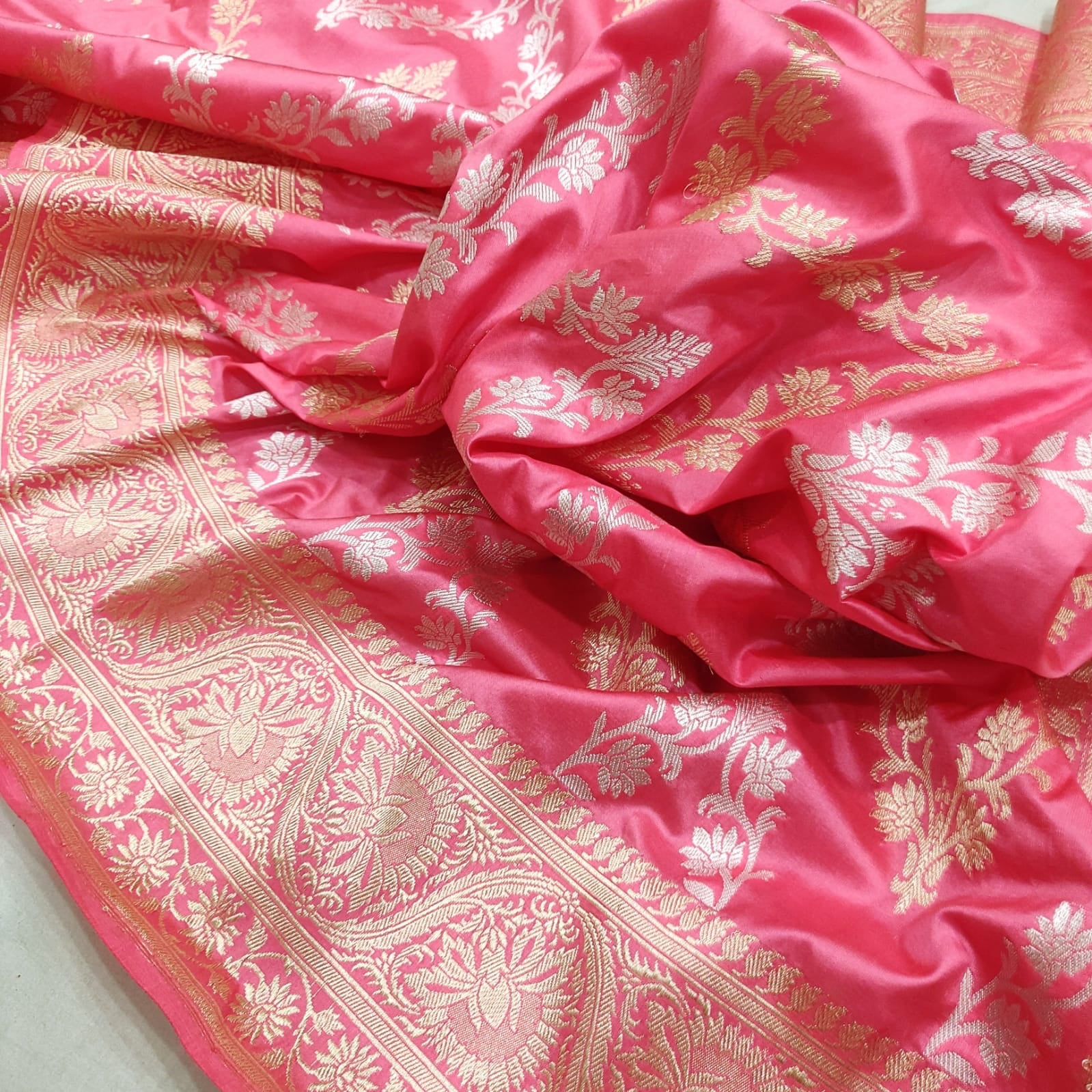 Chandani Katan silk handwoven saree - Saffronfashionindia