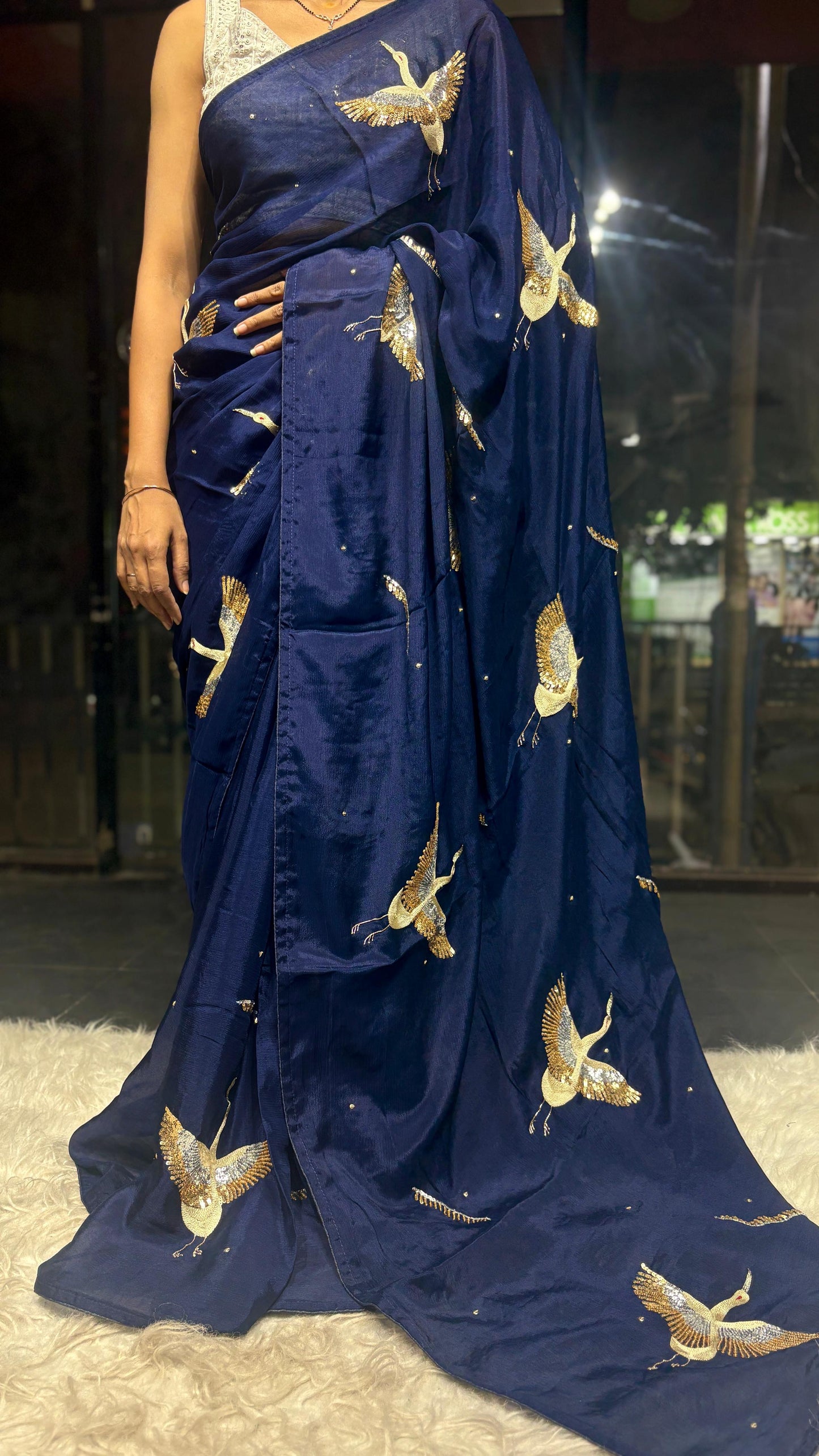 Bird inspired saree Partywear sarees Indian sari blouse Saffronfashionindia