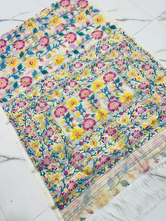 Arvika jamdani saree Tantuj saree Indian sari blouse SaffronFashion