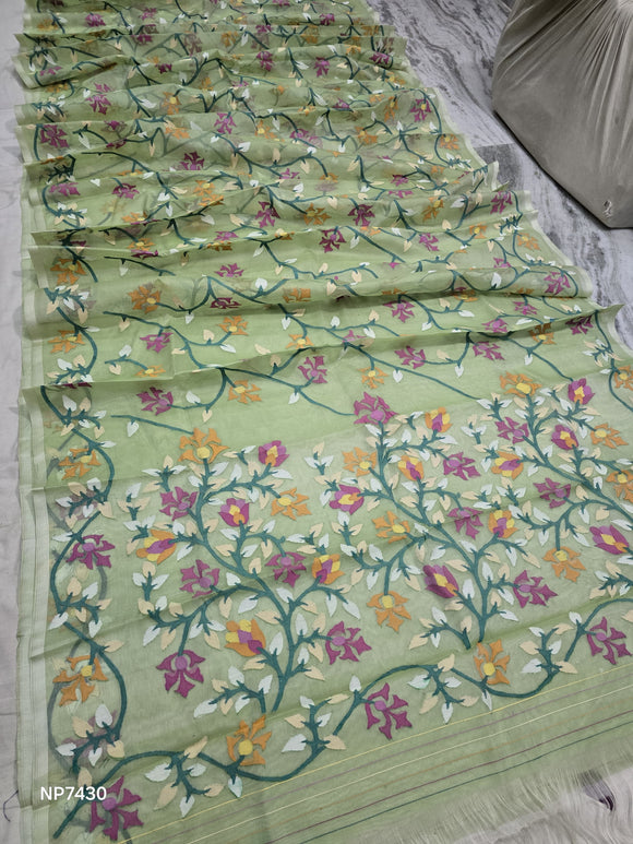 Nikashi Tantuj Jamdani saree traditional Indian floral sarees