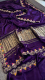 Purple Gajji Silk Saree Luxury Silk Saree blouse