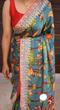 Kalamkari Gajji silk saree gottapatti saree