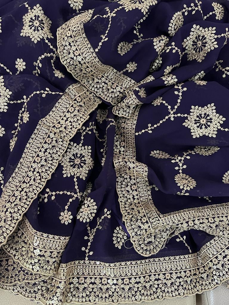 Tanisha Gorgette sequence Reshma Indian saree - Saffronfashionindia