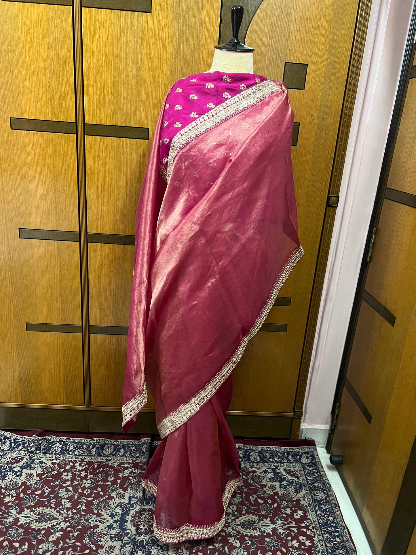 Moumi Kanjeevaram inspired tissue organza saree - Saffronfashionindia