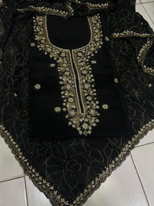 Black crepe Salwar suit Punjabi suit