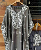 Tissue shimmer kaftan set partywear kaftan Indian kaftan set - Saffronfashionindia