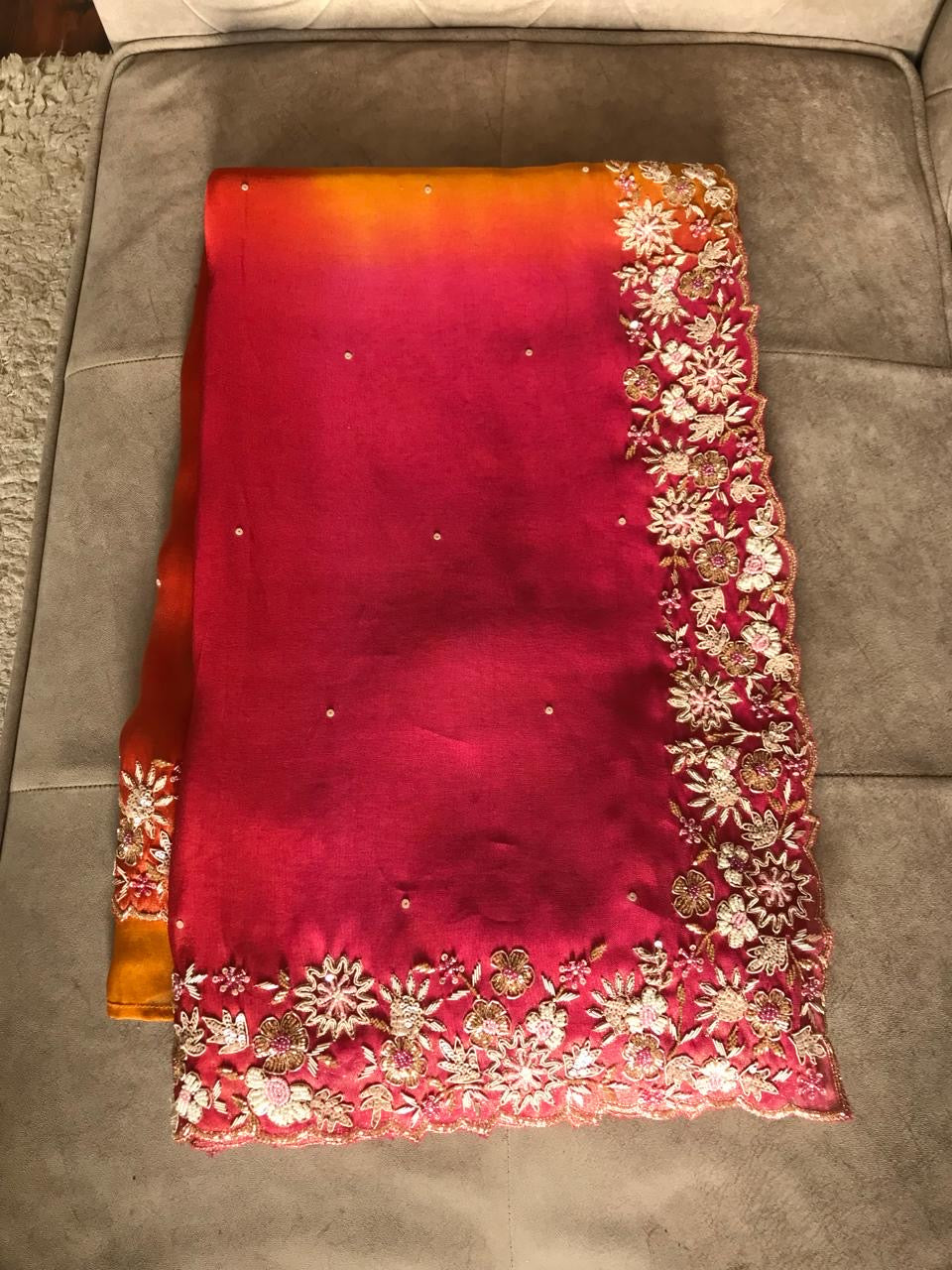 Banarsi tissue saree Organza saree Indian sari blouse - Saffronfashionindia