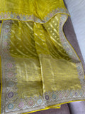 Gottapatti organza weaved saree reception saree