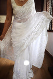 White Royal Classy Saree Embroidered sarees