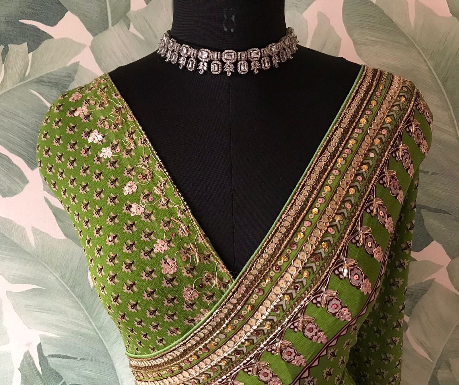 Premium gorgette sequins saree Partywear sari blouse Saffronfashionindia