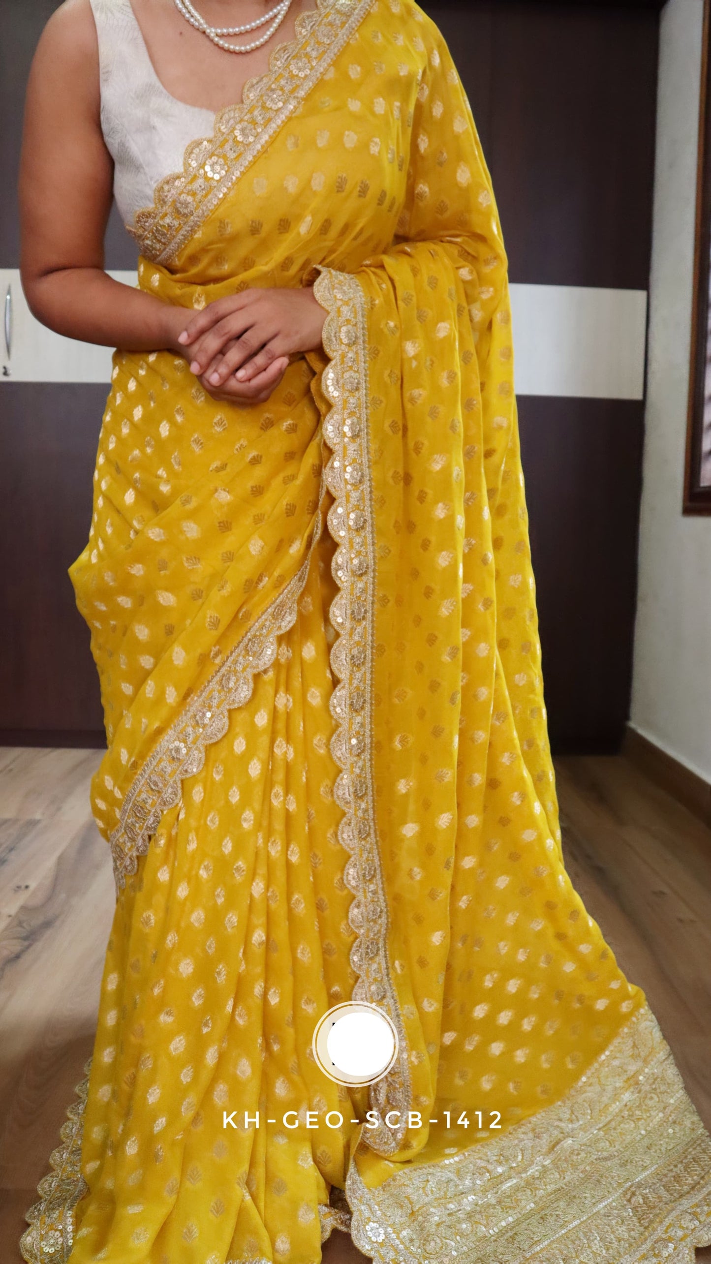 Vahisha Khaddi gorgette saree Indian traditional sarees SAFFRONFASHION