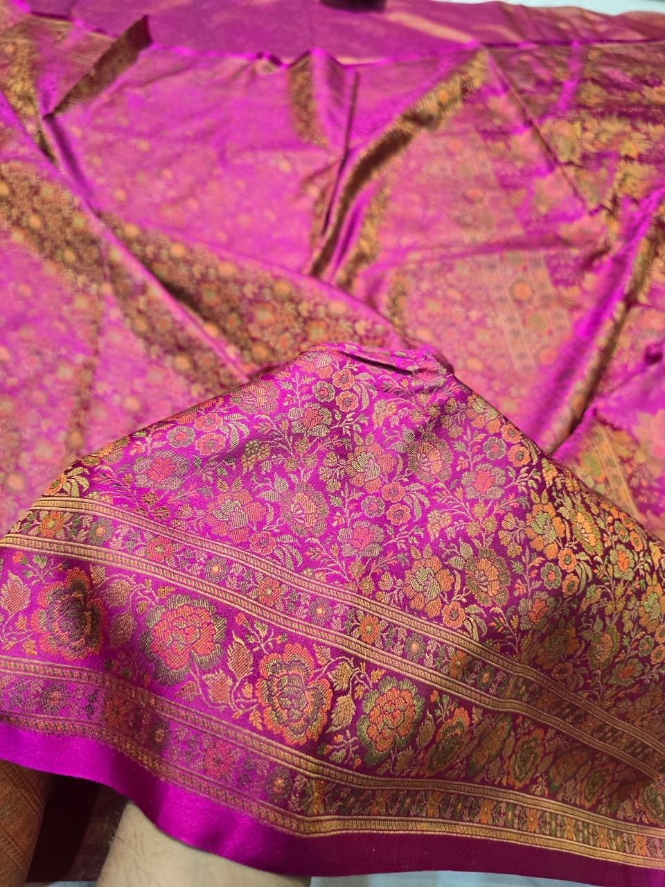 Zamevaar saree pink saree Katan handwoven silk saree blouse SaffronFashion