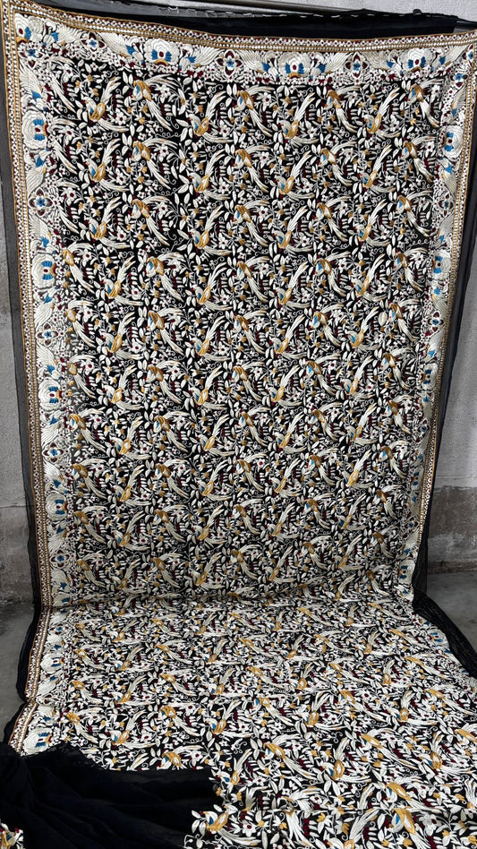 Sunaina handloom Parsi gara Saree Authentic Parsi saree blouse - Saffronfashionindia