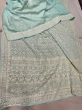 Sequins chikankari saree Indian Gorgette saree