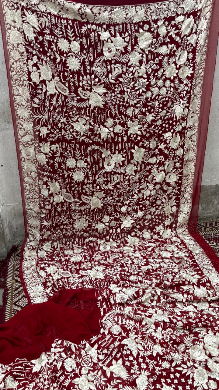 Isabella Parsi Saree Authebtic parsi gara saree - Saffronfashionindia