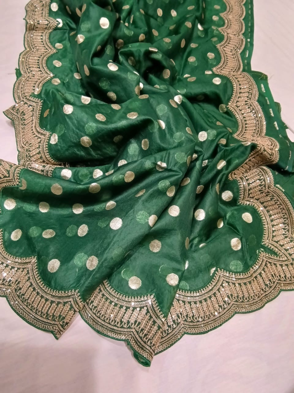 Savista organza saree scalloped saree blouse - Saffronfashionindia