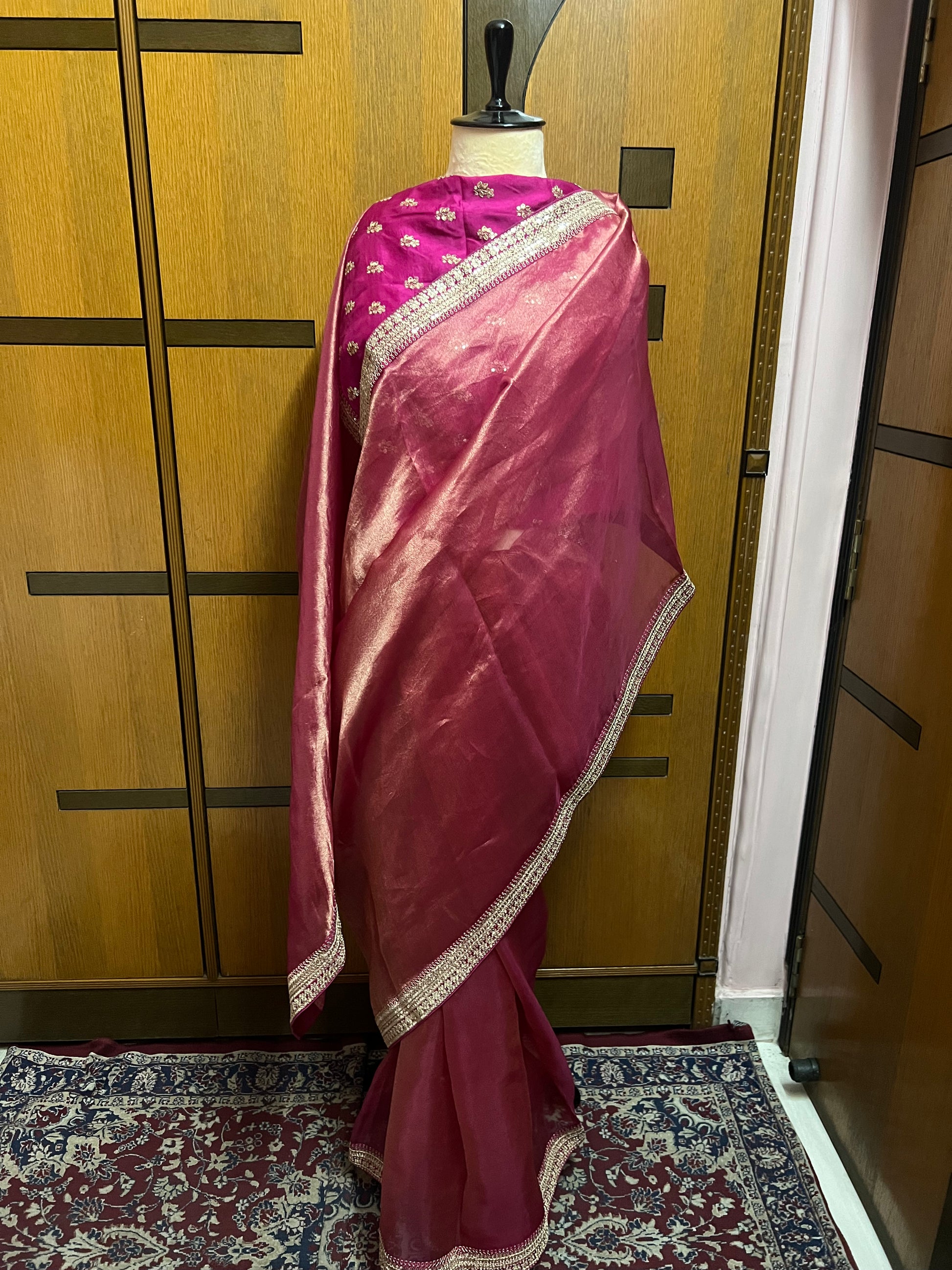 Moumi Kanjeevaram inspired tissue organza saree - Saffronfashionindia