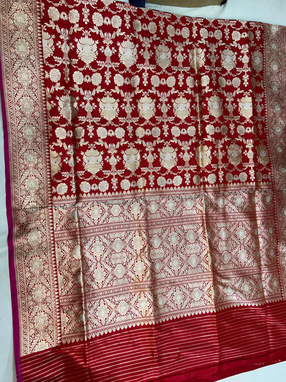 Bridal saree katan silk saree kadwa saree Indian heritage sarees blouse SaffronFashion