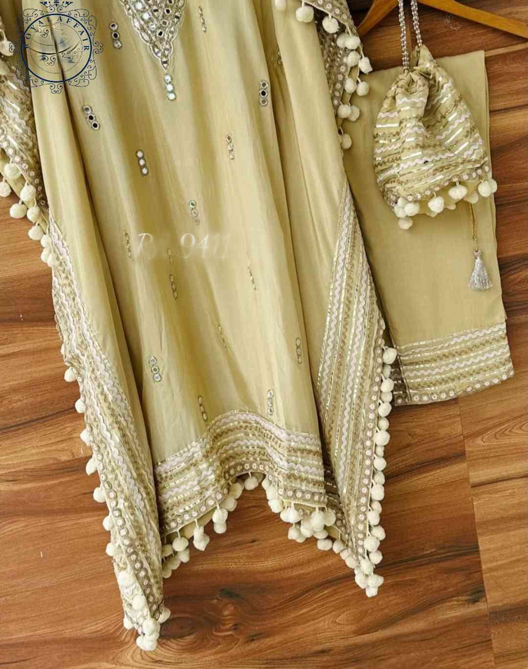 Embroidered Kaftan set partywear kaftan set SaffronFashion