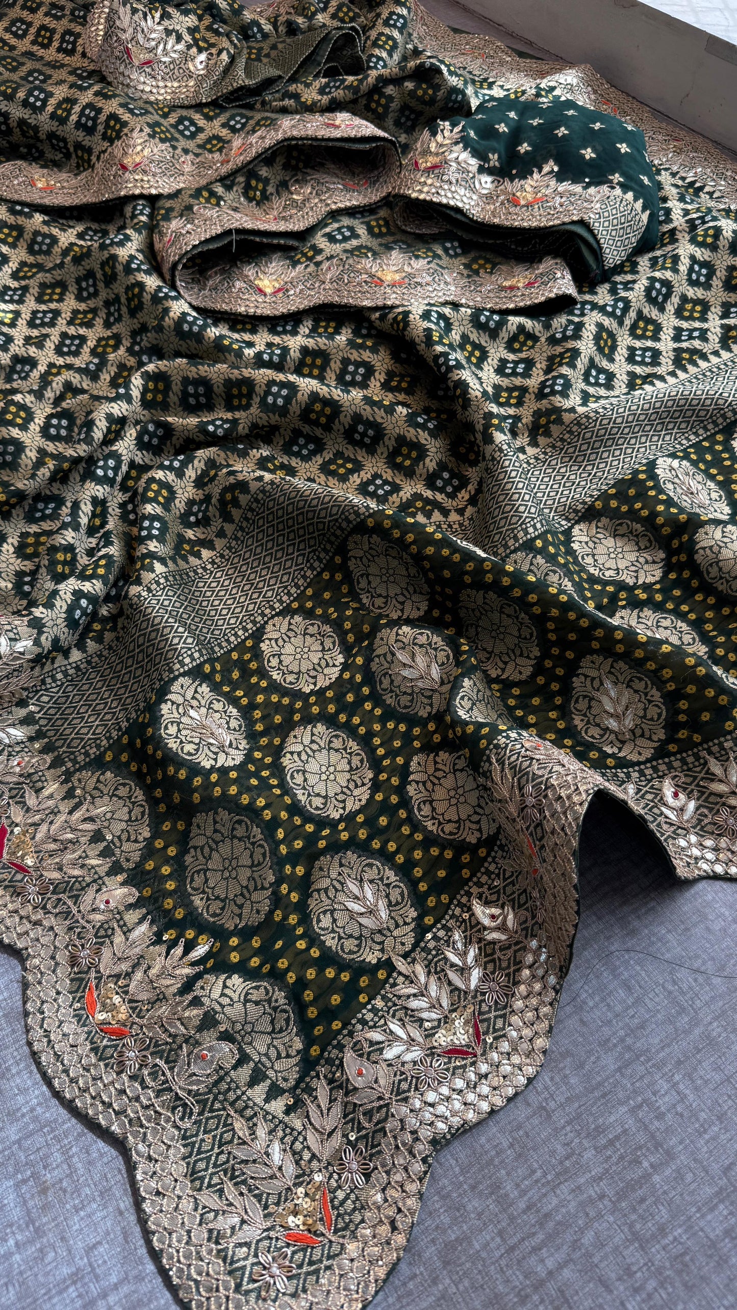 Vahisha gorgette saree Khaddi gorgette sarees Indian sari blouse - Saffronfashionindia