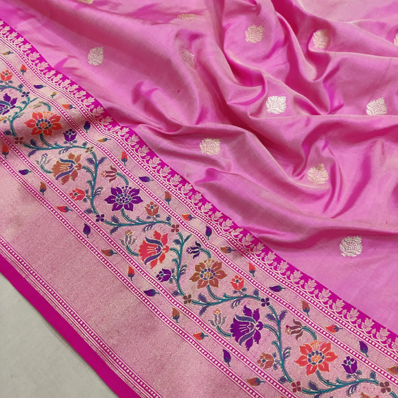 Paithani inspired Katan silk handwoven saree