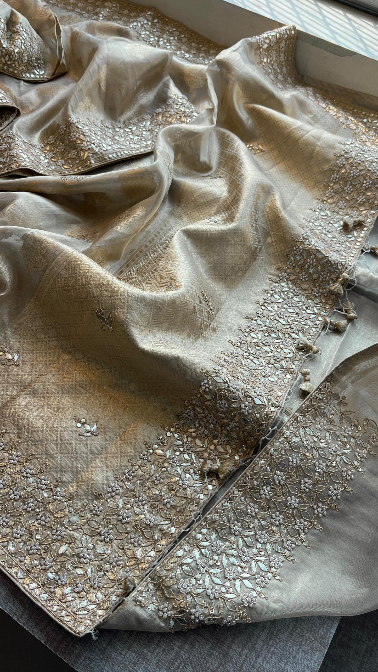 Yasmini tissue silk saree handloom saree Indian traditional sarees SaffronFashion