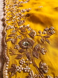 Luxurious Yellow Premium Gorgette Vintage Sarees