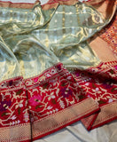 Dhakai Jamdani Paithani saree Banarsi saree handwoven sari blouse SaffronFashion