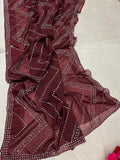 Women organza saree sequins saree lovely sari