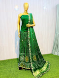 Green Lehanga set gajji silk Lehanga set SaffronFashion
