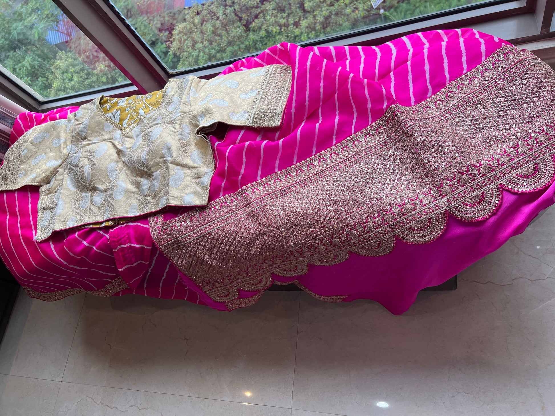 Pink Organza saree border saree party wear sari blouse - Saffronfashionindia