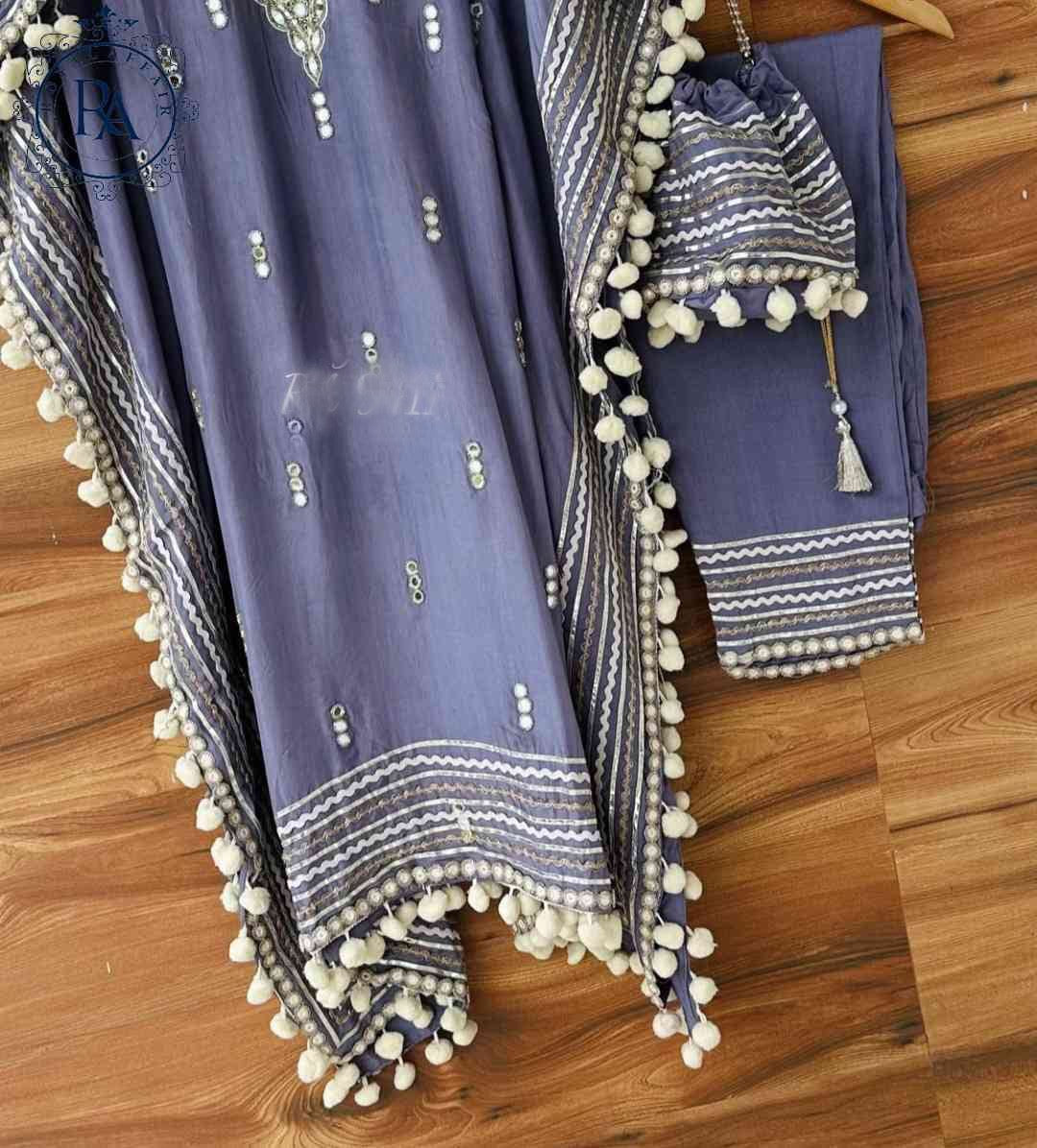 Embroidered Kaftan set partywear kaftan set SaffronFashion