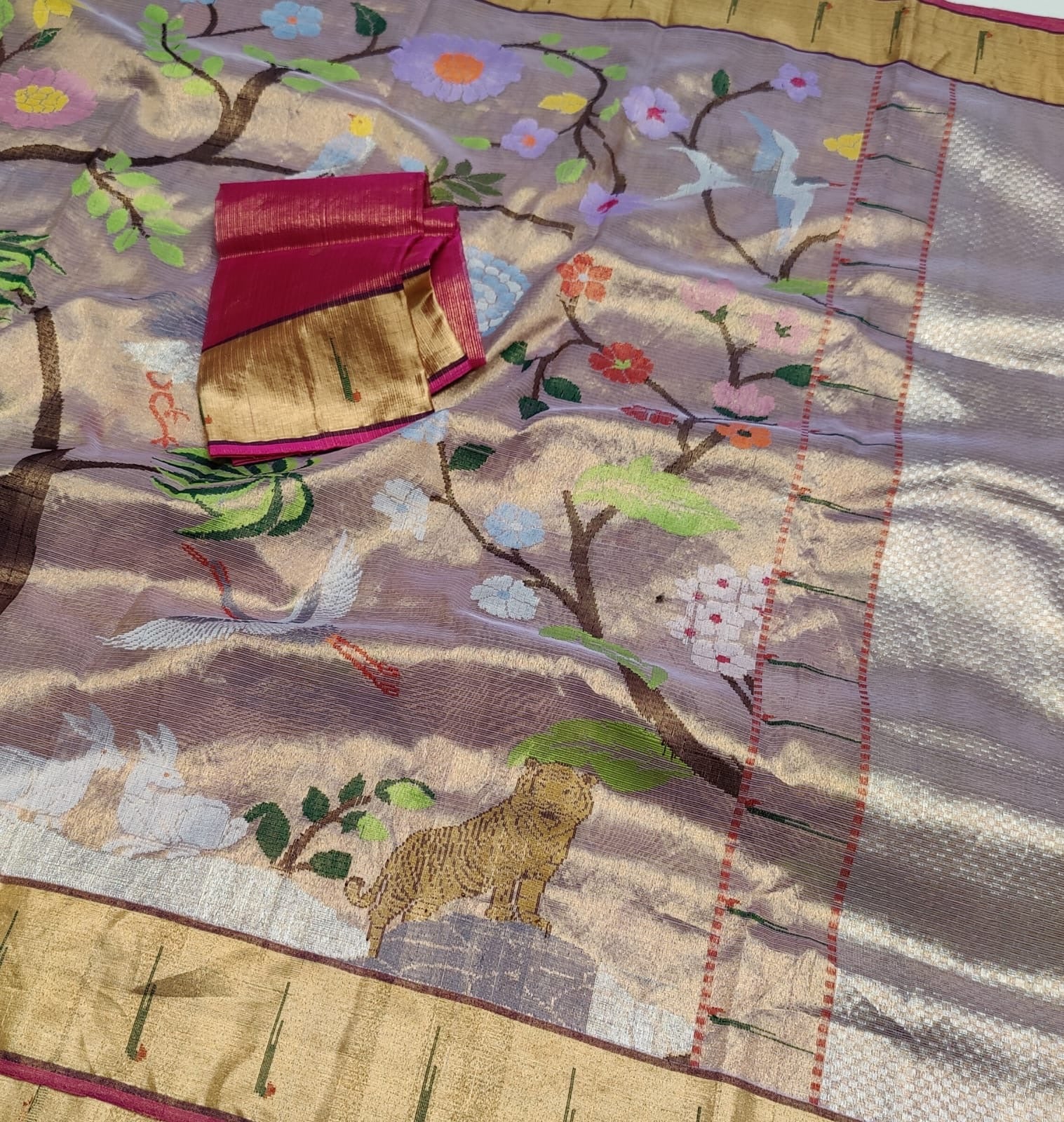 Double Tissue Zari Kota Saree  Indian heritage sarees - Saffronfashionindia