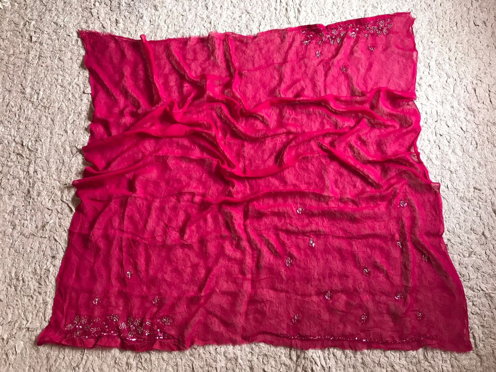 Rani premium pink Gorgette beautiful trendy Partywear Sarees - Saffronfashionindia