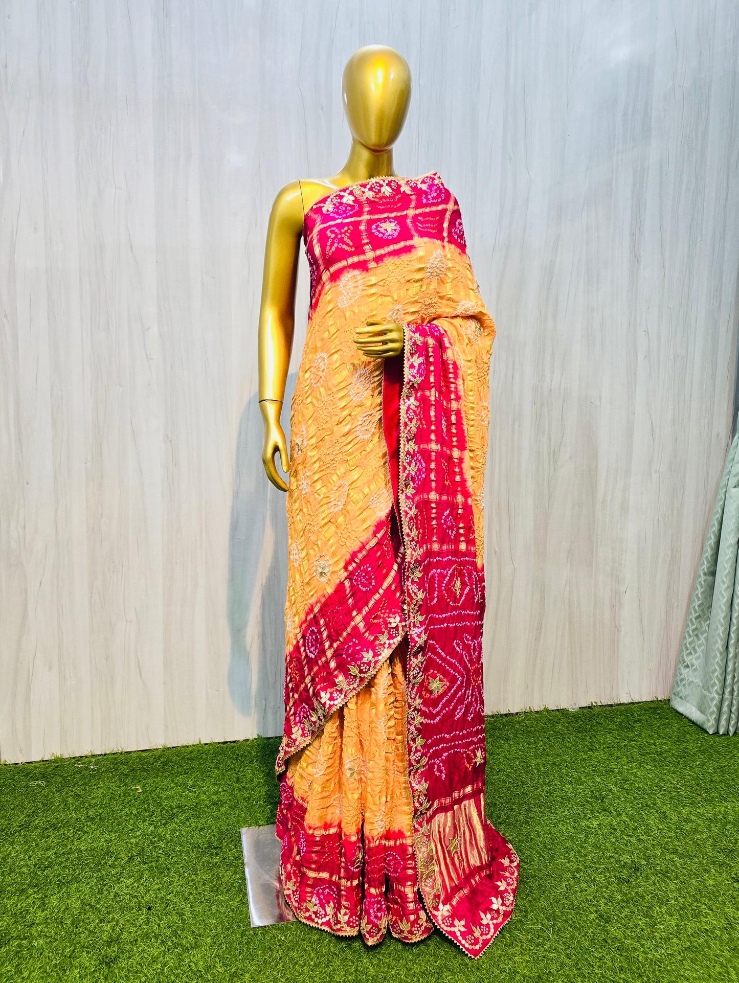 Gharchola saree gajji silk saree Indian sari blouse - Saffronfashionindia