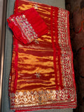 Bandhani Gajji silk saree Indian bridal saree