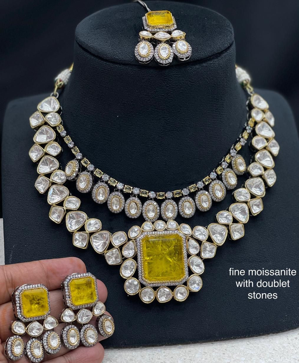 Mashallah Kundan polki wedding set - Saffronfashionindia