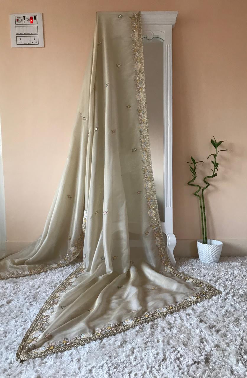 Luxury gold premium tissue silk saree Indian sarees - Saffronfashionindia