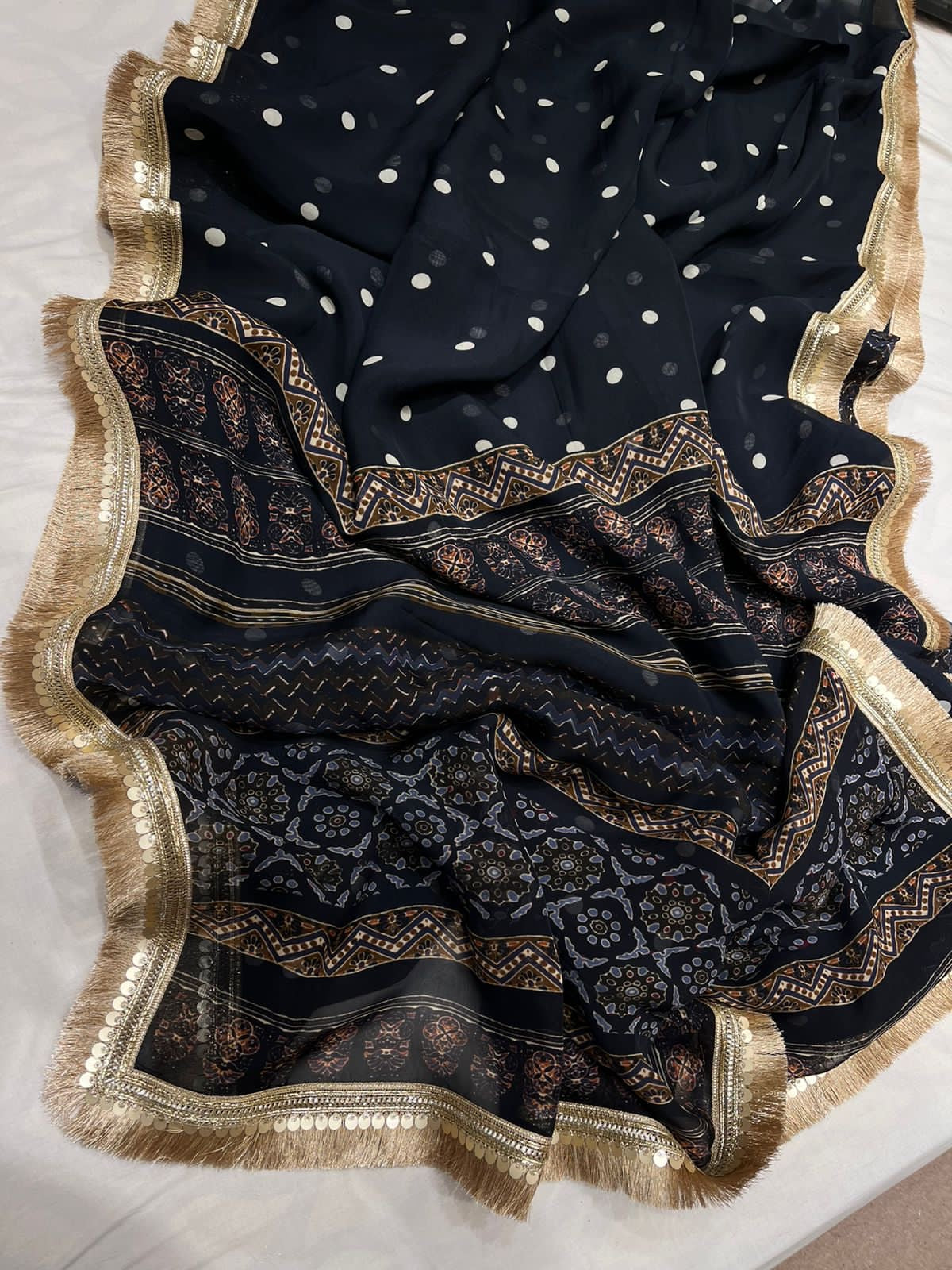 Printed Organza Saree Partywear sarees lace sari - Saffronfashionindia