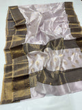 Elegant Chanderi saree pattu silk sarees blouse - Saffronfashionindia