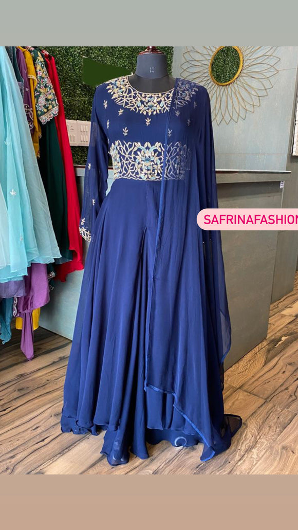 Arni blue gorgette gown