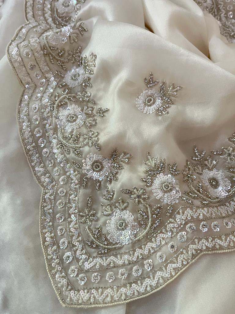 Angela organza partywear reception sarees women sari - Saffronfashionindia